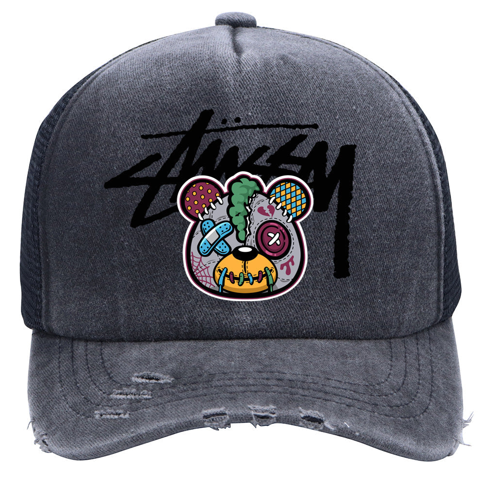 Stussy Hat Spring and Autumn Fashion Baseball Cap Breathable Retro Wash Printing