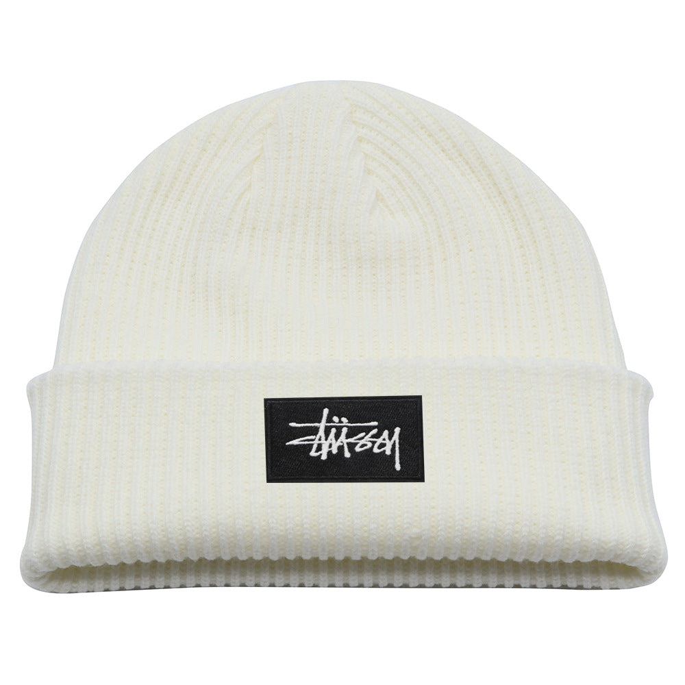 Stussy Hat Winter Solid Color Knitted Hat Skateboard Sports Wool Warm Hat