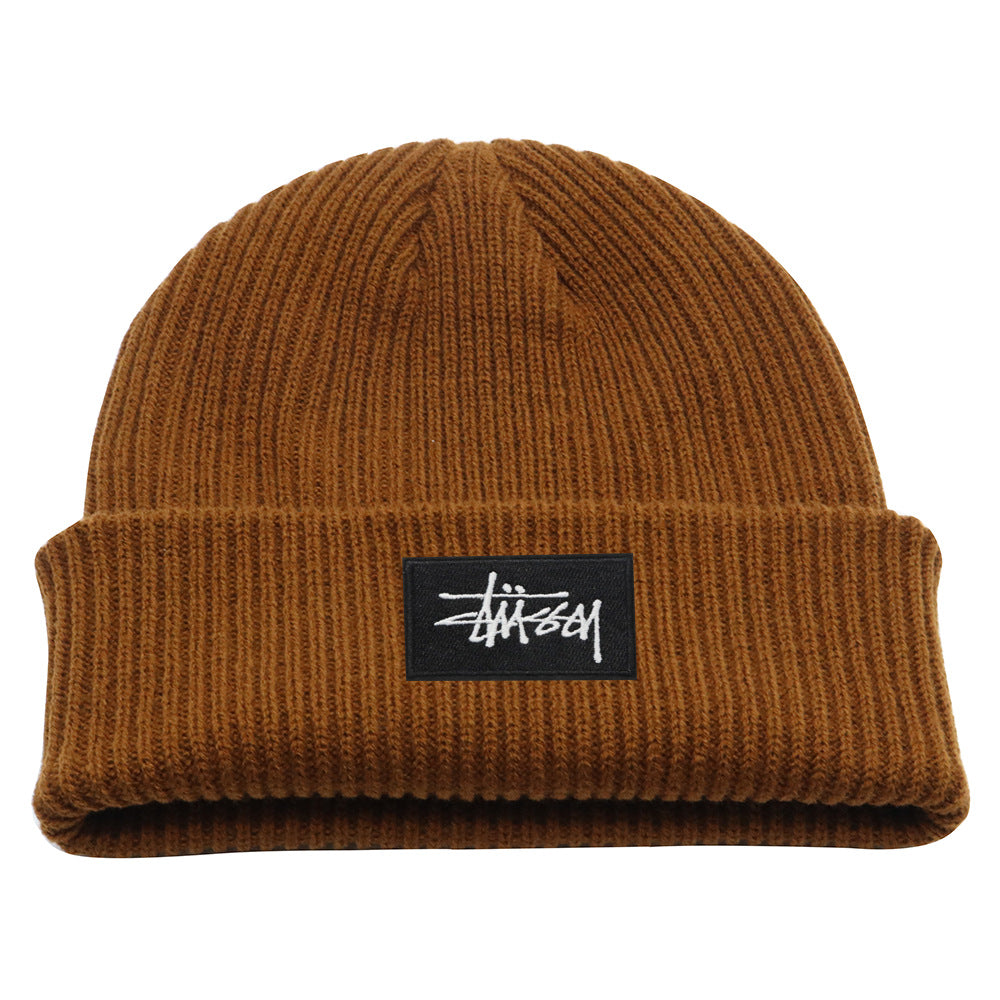 Stussy Hat Winter Solid Color Knitted Hat Skateboard Sports Wool Warm Hat