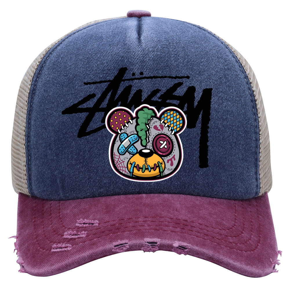 Stussy Hat Spring and Autumn Fashion Baseball Cap Breathable Retro Wash Printing